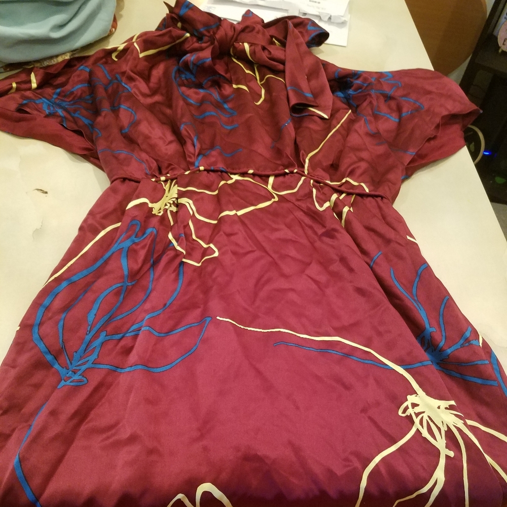 Red silk dress